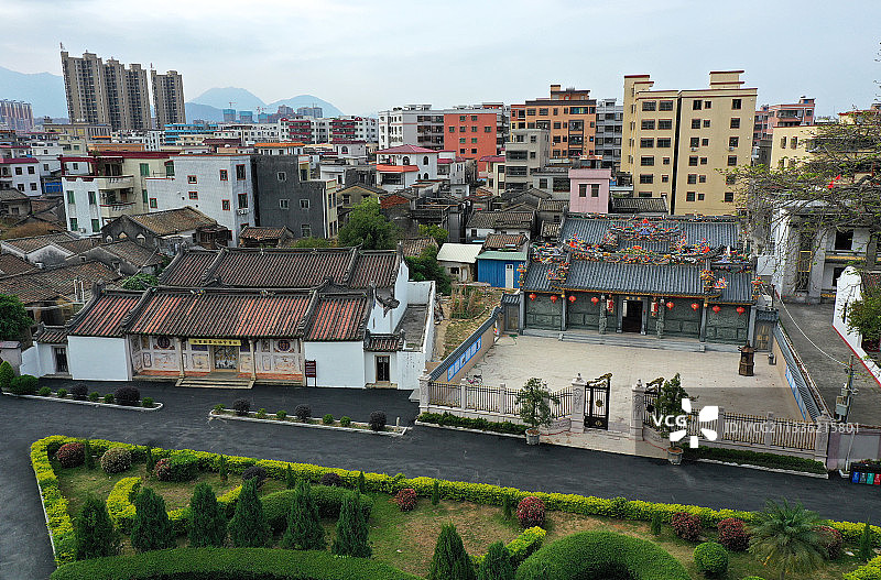 广东省汕尾市海丰县海城镇彭湃烈士故居航拍图片素材