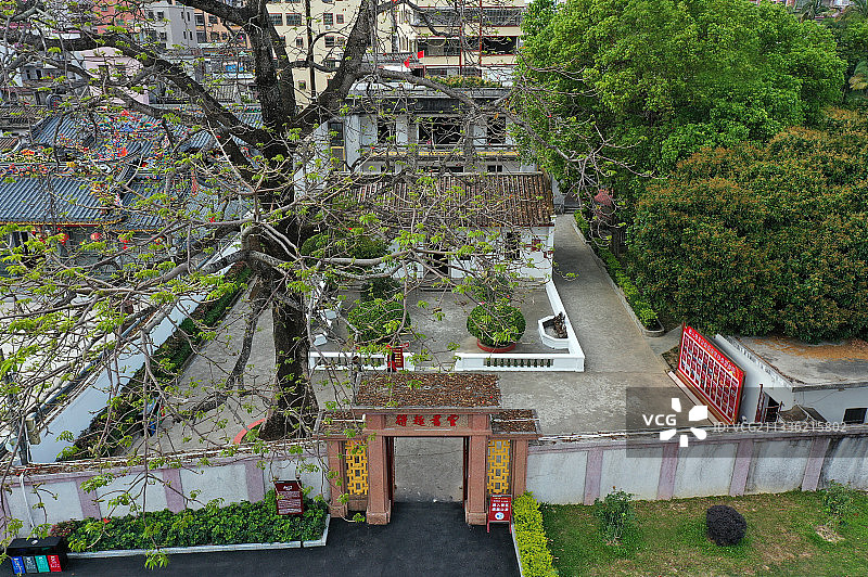 广东省汕尾市海丰县海城镇彭湃烈士故居航拍图片素材