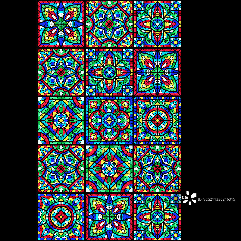 彩色玻璃窗图片素材