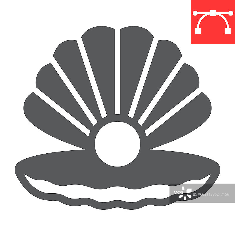 带珍珠符号的海螺，海洋贝壳图标图片素材