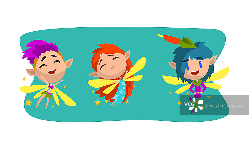 带翅膀的精灵或仙女图片素材