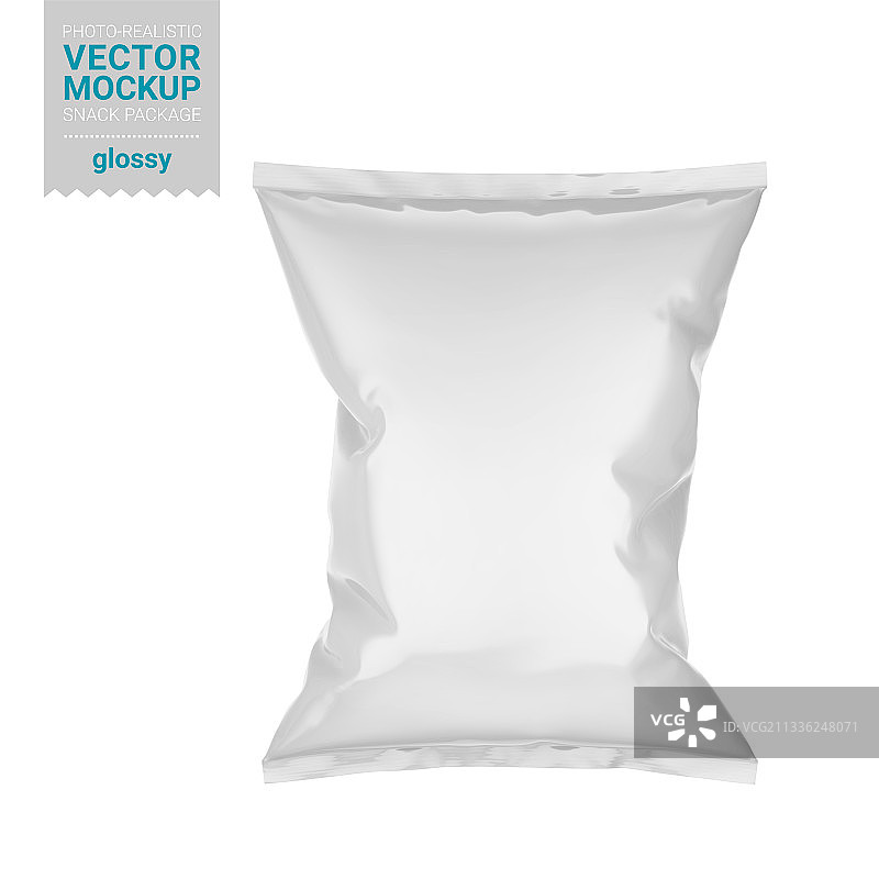 光面白色零食包装模板样机图片素材