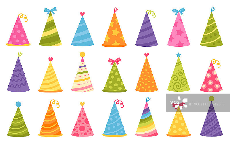彩色生日帽庆祝图片素材