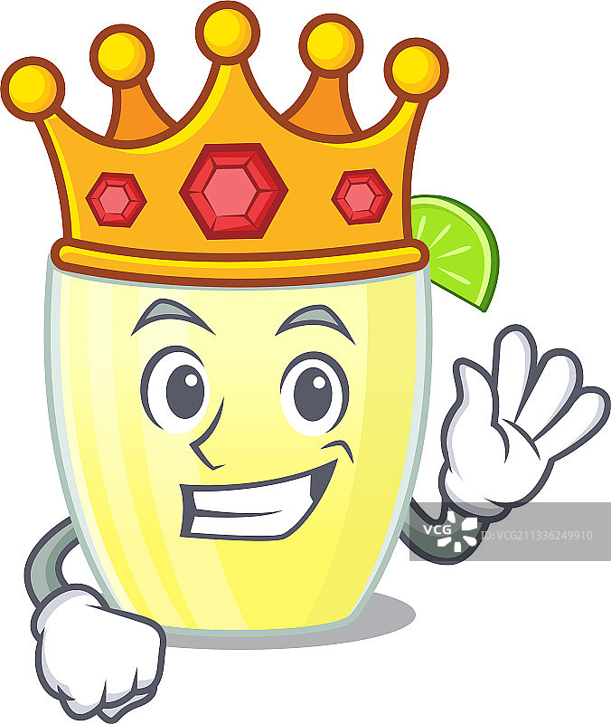睿智国王的代基里鸡尾酒吉祥物设计图片素材