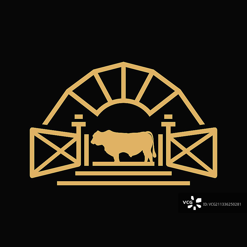 安格斯牛农场复古标志图片素材