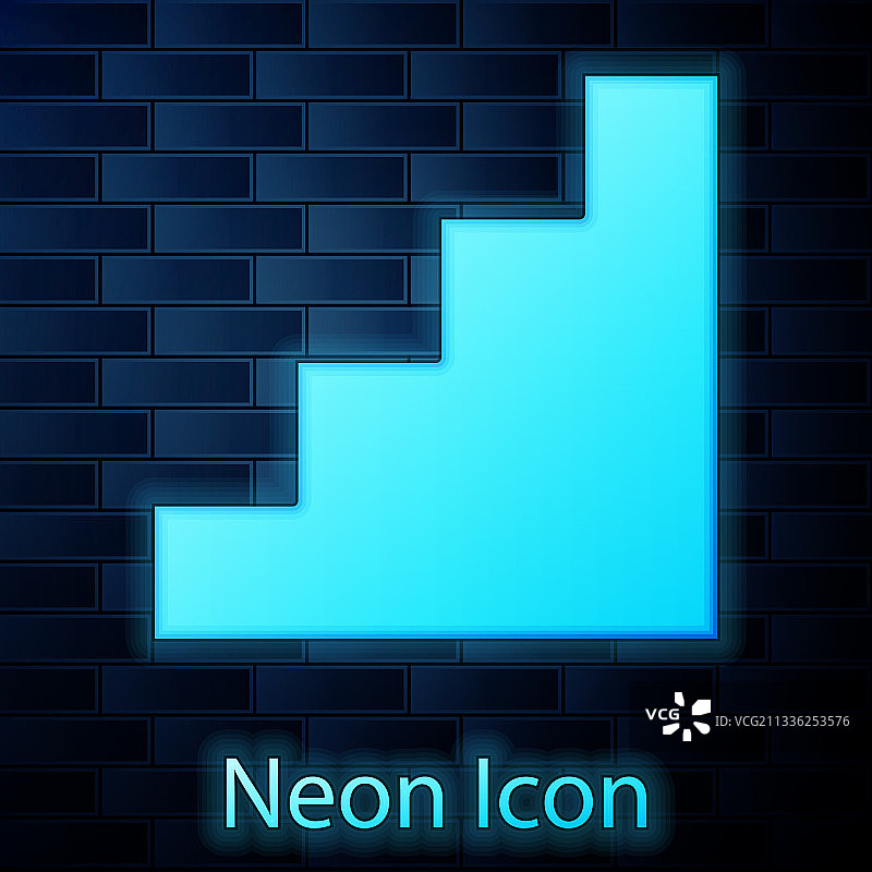 发光的霓虹灯楼梯图标图片素材