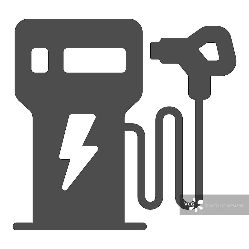 带加油枪的电动汽车充电站实体图标图片素材