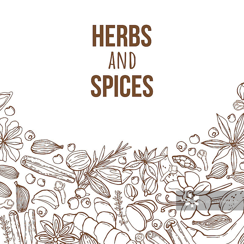 手工草药和香料背景图片素材