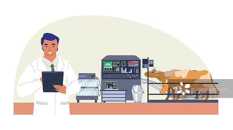 智能养牛场2.5D风格图片素材