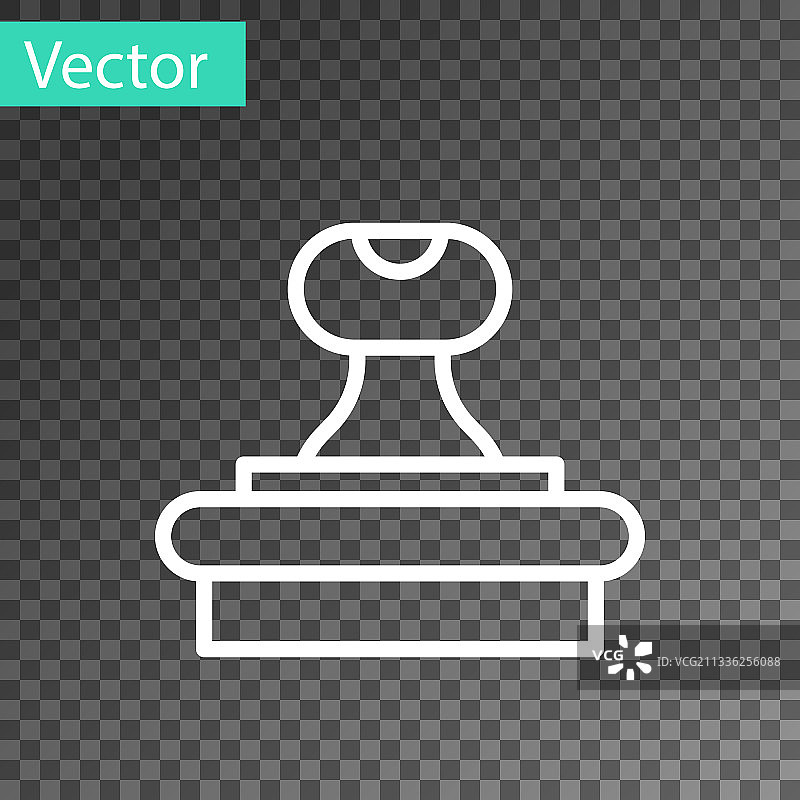 透明背景上的白色线条图章图标图片素材