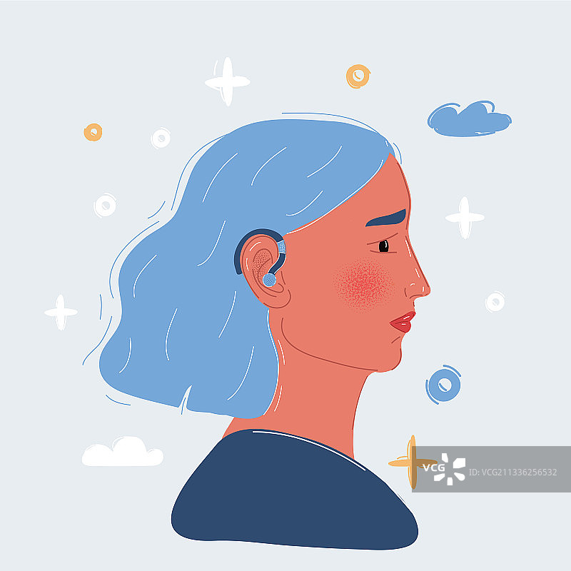 戴着助听器的女人图片素材