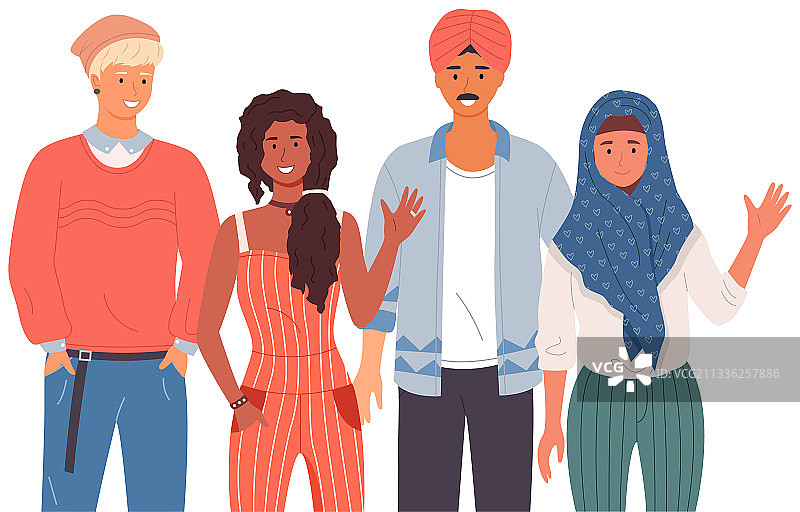 不同国家的人们打招呼图片素材