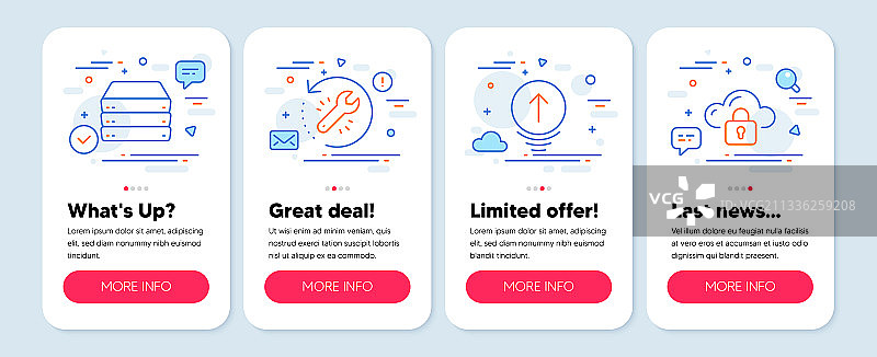 服务器向上滑动等科学图标合集图片素材