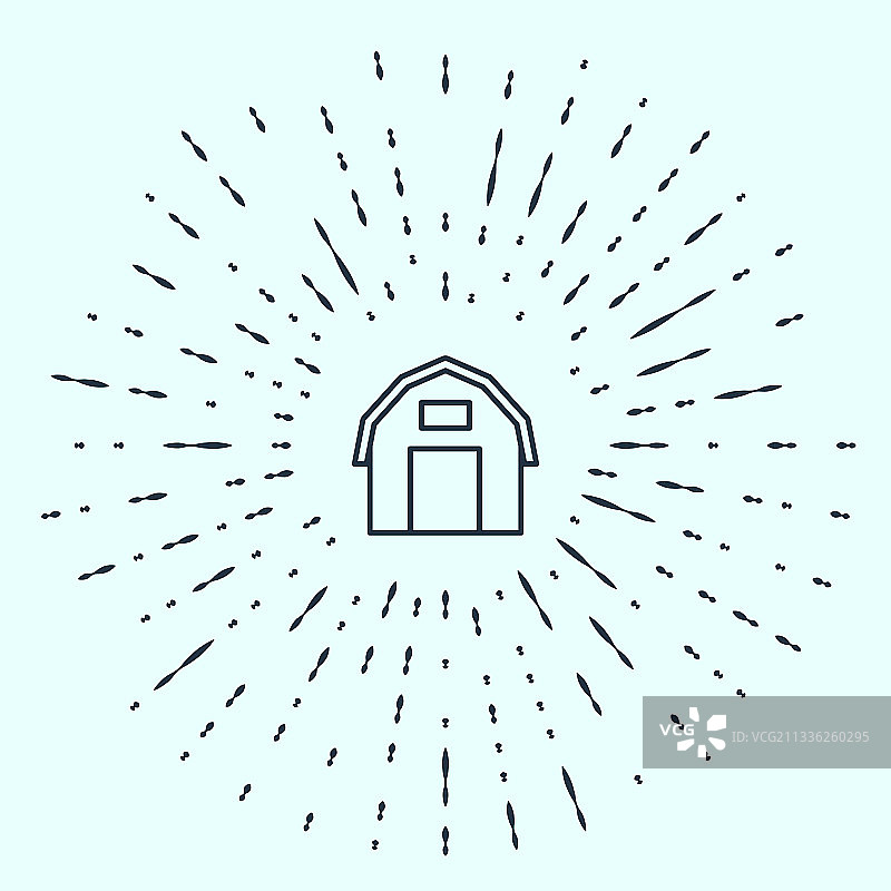 灰色背景上的黑色线条农舍图标图片素材