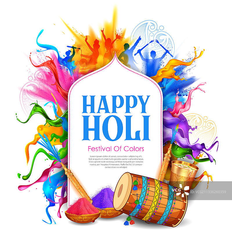 抽象彩色洒红节背景卡片图片素材