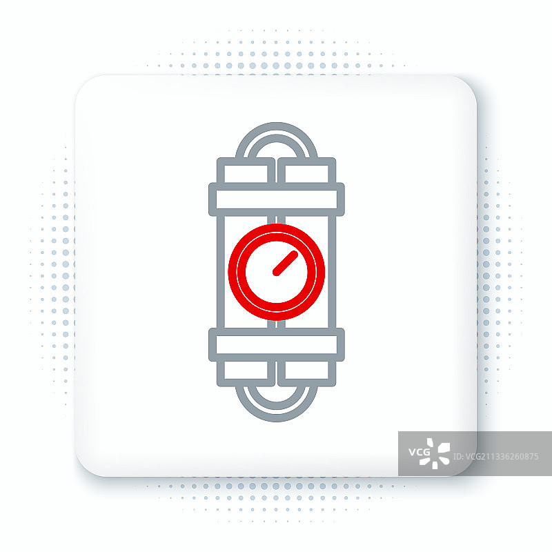 雷管炸弹和定时器时钟线条设计图片素材