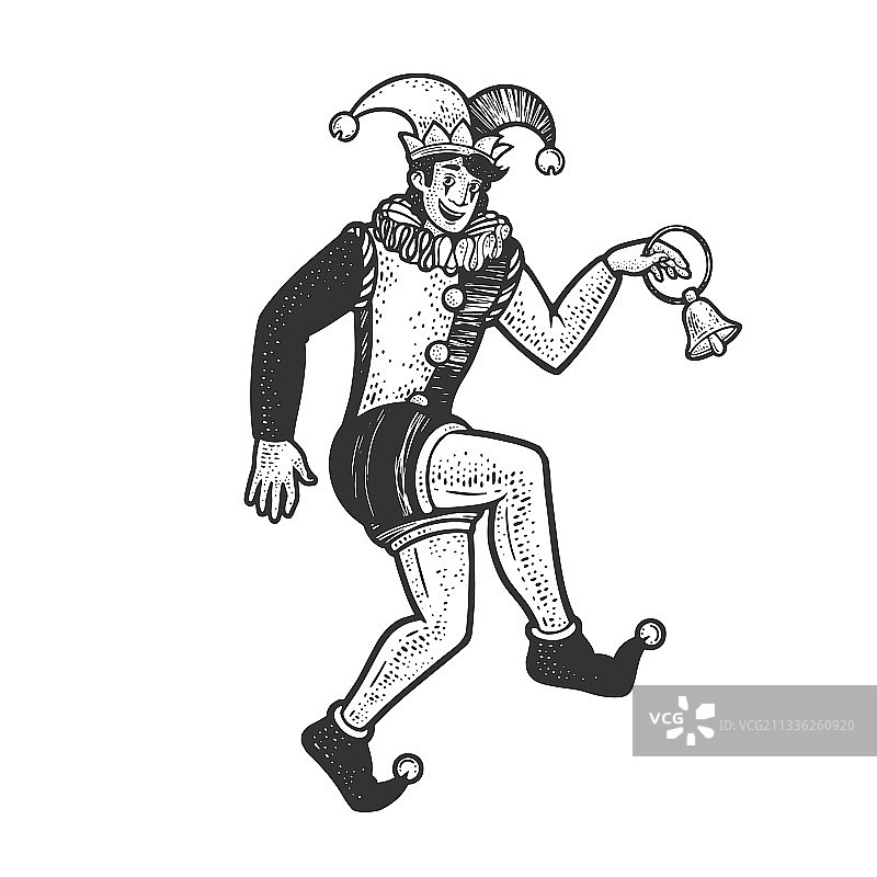 中世纪小丑素描图片素材