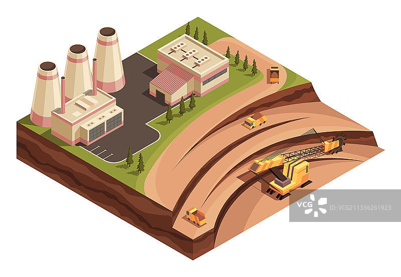 2.5D采矿业和发电图片素材