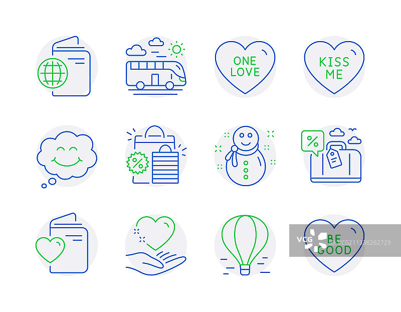 包含一个爱情图标的节日图标集图片素材