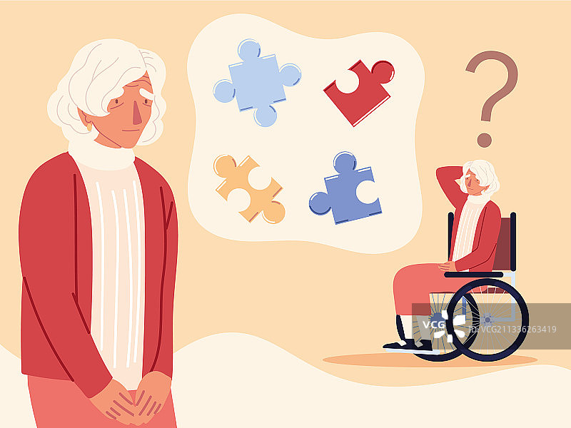 患阿尔茨海默病的老年妇女图片素材