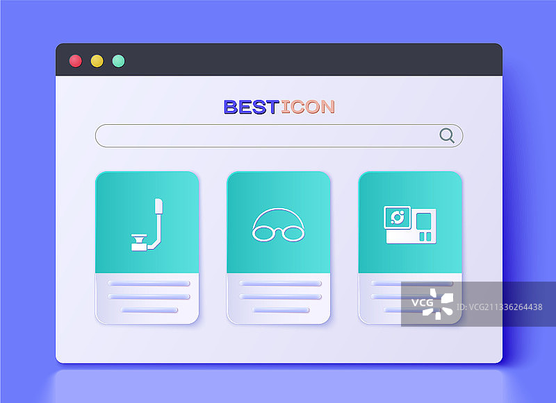 眼镜、帽子、潜水通气管和运动相机图片素材