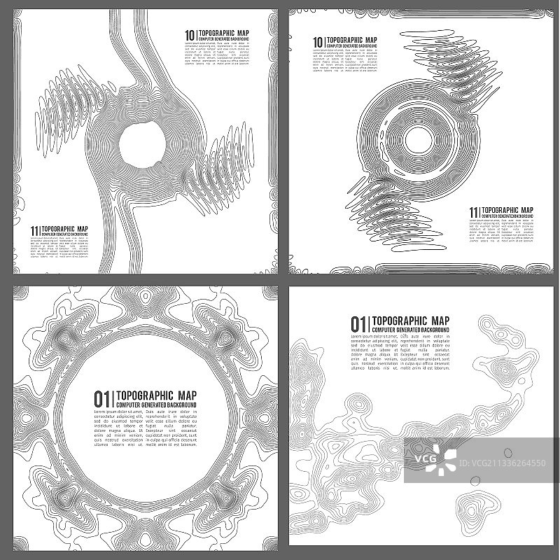地势图形轮廓高度线图片素材