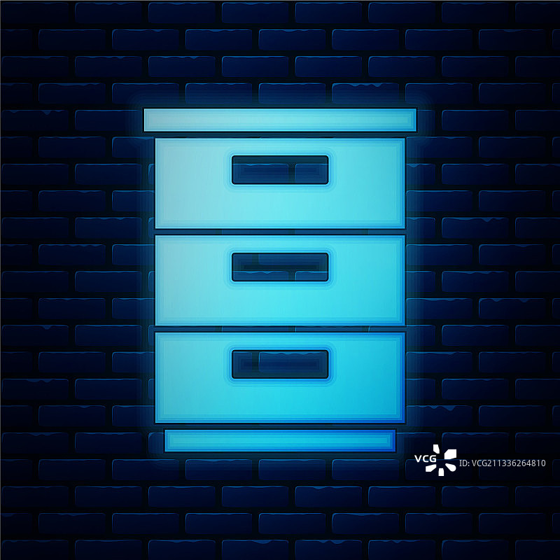 发光的霓虹灯家具床头柜图标图片素材