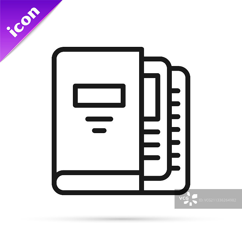 带有纸张和文件的黑色线条办公室文件夹图片素材