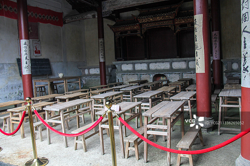 福建龙岩古田会议旧址古田会议会场图片素材