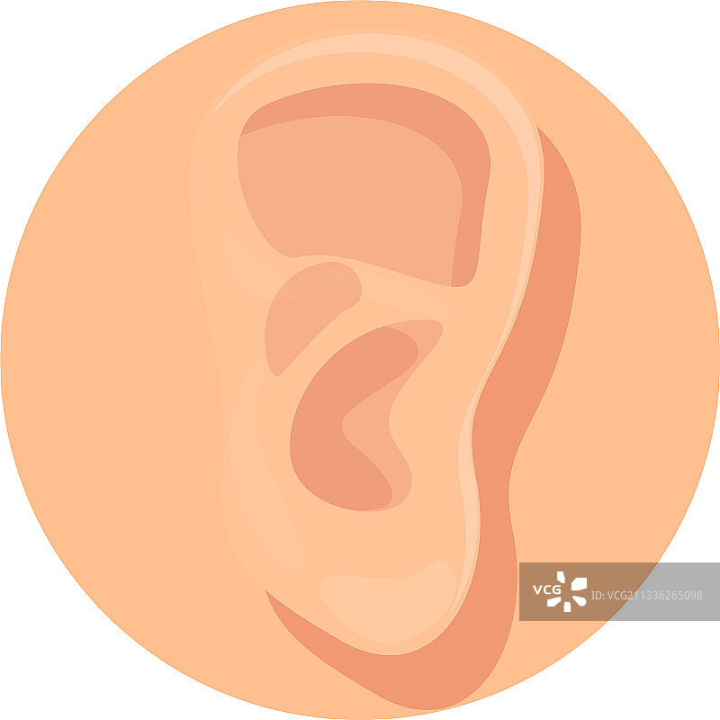 卡通风格的耳部器官图标图片素材