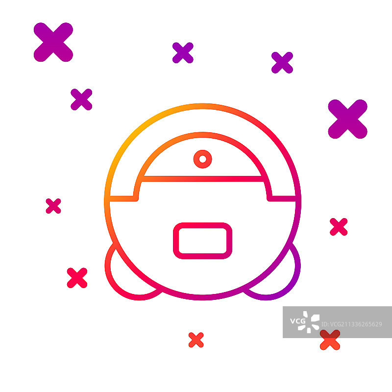 彩色线条机器人吸尘器图标图片素材