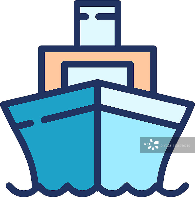 海洋船图标轮廓样式图片素材