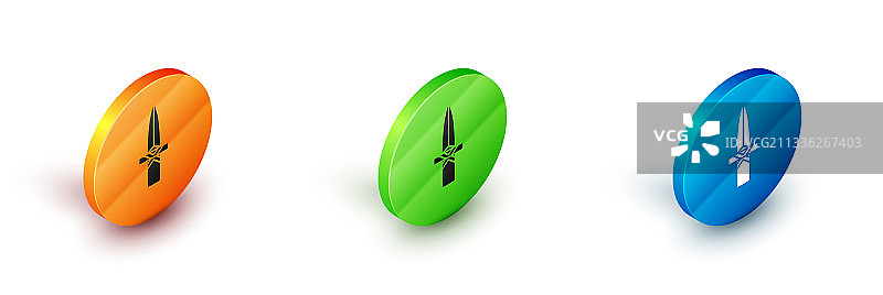 2.5D白色背景匕首图标图片素材