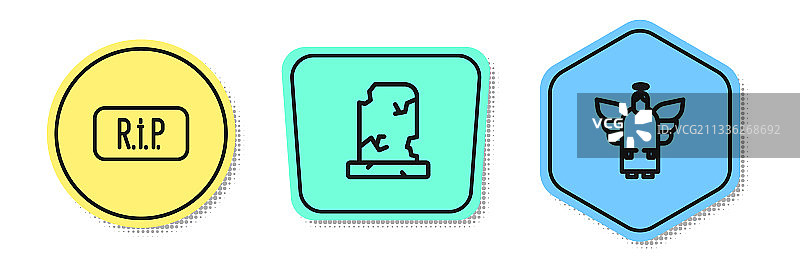 对话气泡撕裂死亡旧坟墓图标图片素材