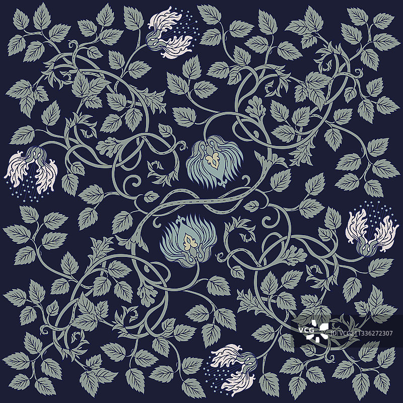 复古花卉无缝图案图片素材