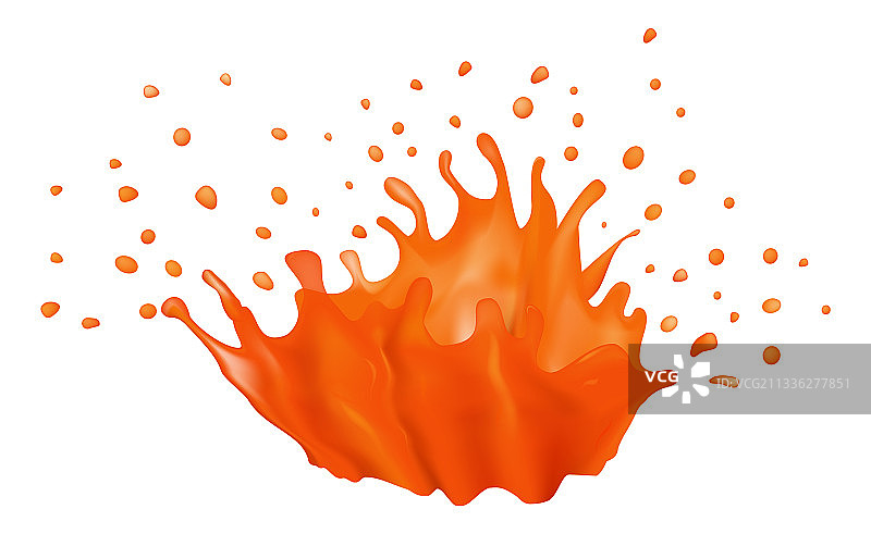 逼真的番茄或西瓜汁红色飞溅效果图片素材