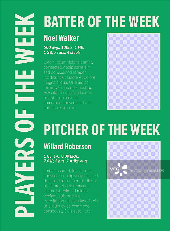 最佳棒球运动员每周评分设计图片素材