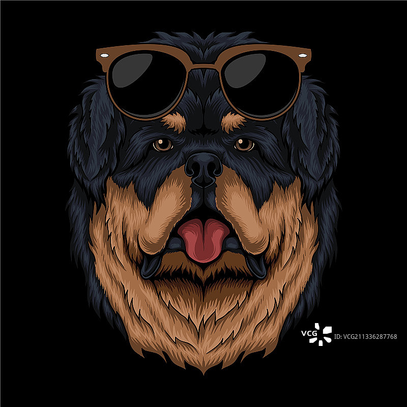 复古眼镜藏獒图片素材