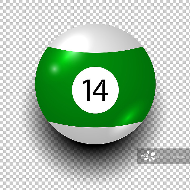 14号绿白台球图片素材