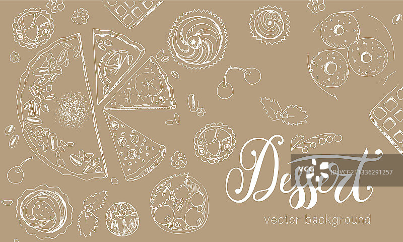 素描风格甜点菜单设计图片素材