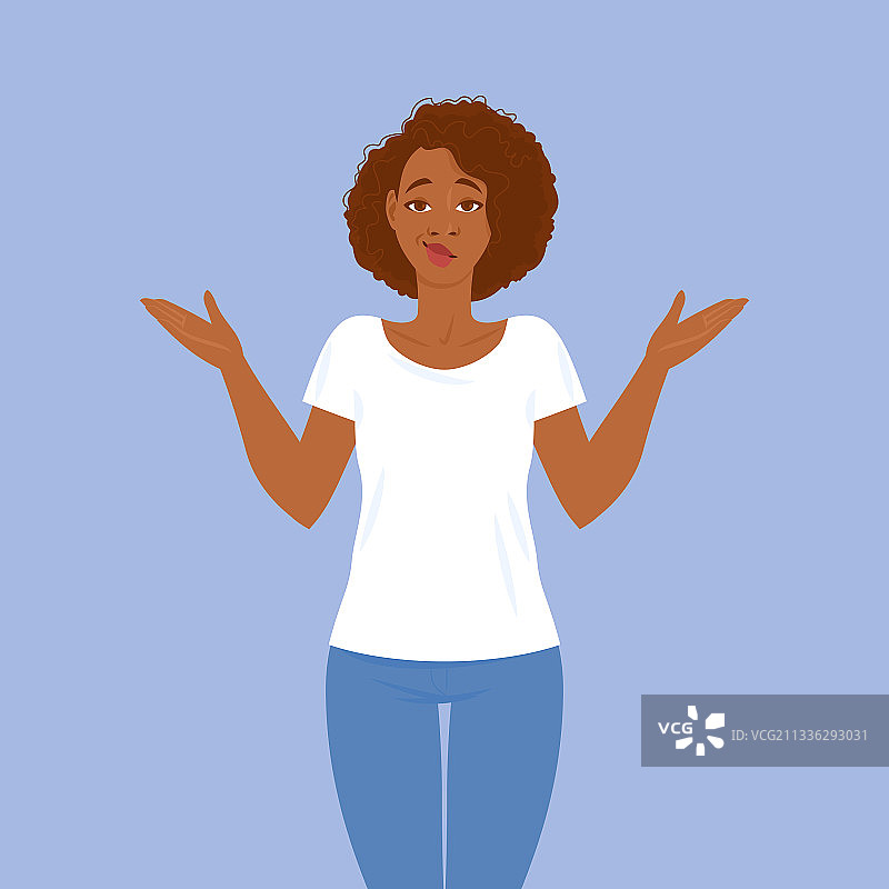 穿着休闲服装，留着非洲发型的黑人女性图片素材