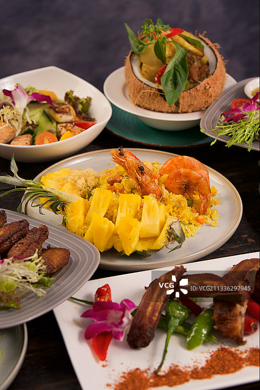 东南亚菜 小清新 美食 可口的 泰国菜 印度尼西亚图片素材