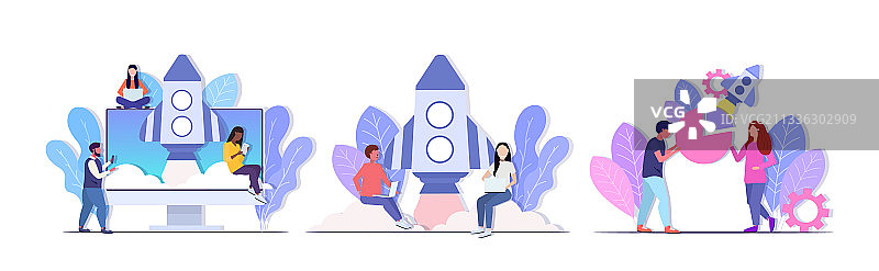集思广益的成功商务团队图片素材