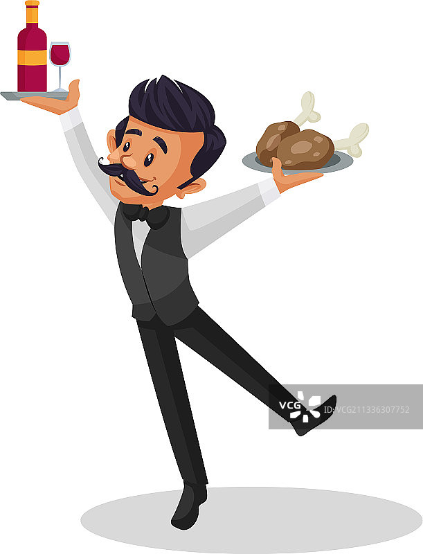卡通服务员图片素材