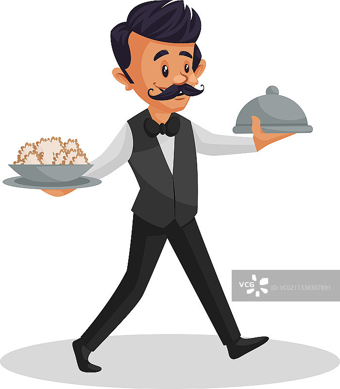 卡通服务员图片素材