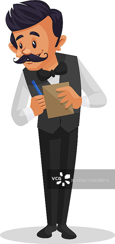 卡通服务员图片素材