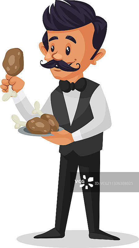 卡通服务员图片素材