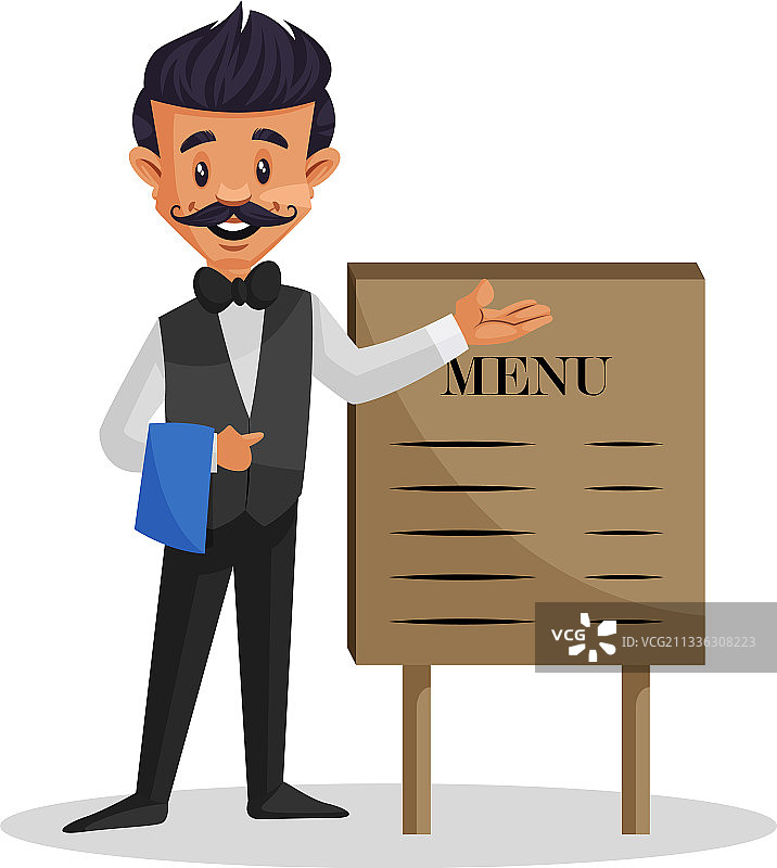 卡通服务员图片素材