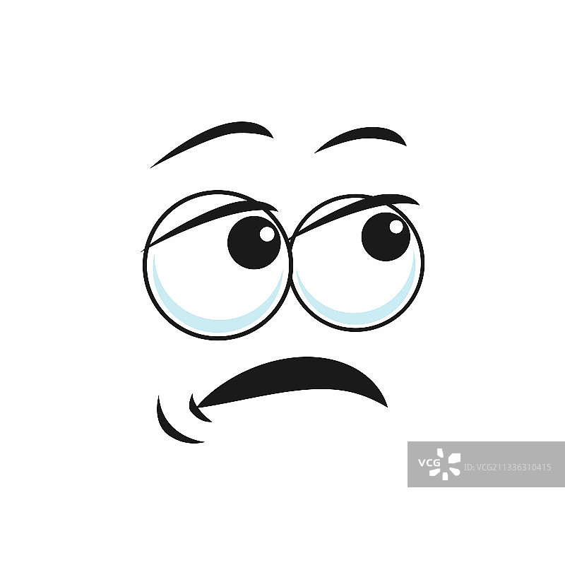 漠不关心的冷漠表情符号隔离图片素材