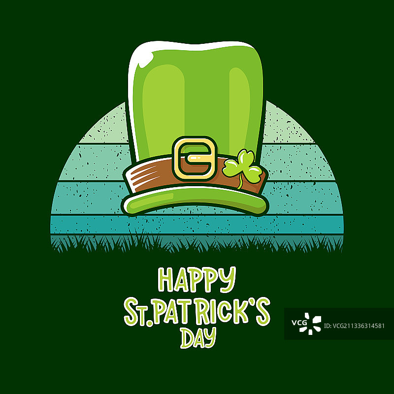 圣帕特里克节爱尔兰小精灵贺卡图片素材